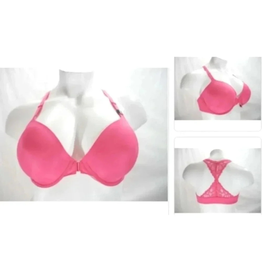 42DD Paramour 235047 Abbie Front CloseT-Back Bra Pink NWT